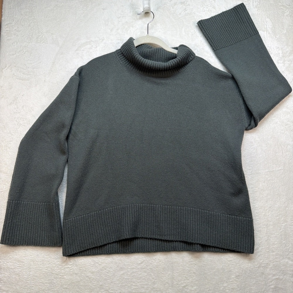The Reset R Label Cashmere‎ Blend Turtleneck Sweater Womens Small Green Knit